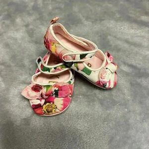 Baker by Ted Baker - White Floral Mary Jane Padders. Size 6-12 months